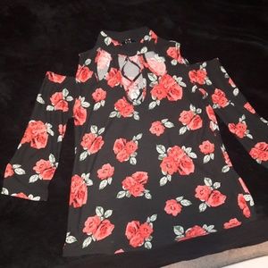 Flirtaous Red Rose Blouse